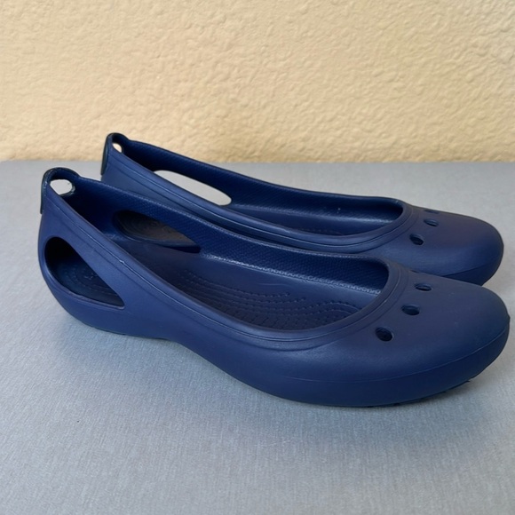 CROCS Shoes - Crocs Ballet Flats Blue Kadee Perforated Cutouts Slip On Comfort. W 8